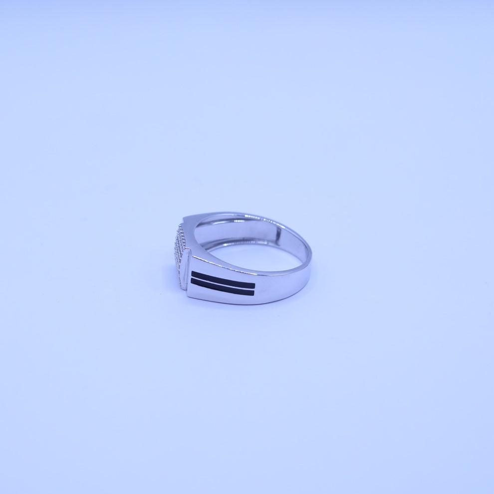 Black Accent Square Men’s Ring - Kivara jewels