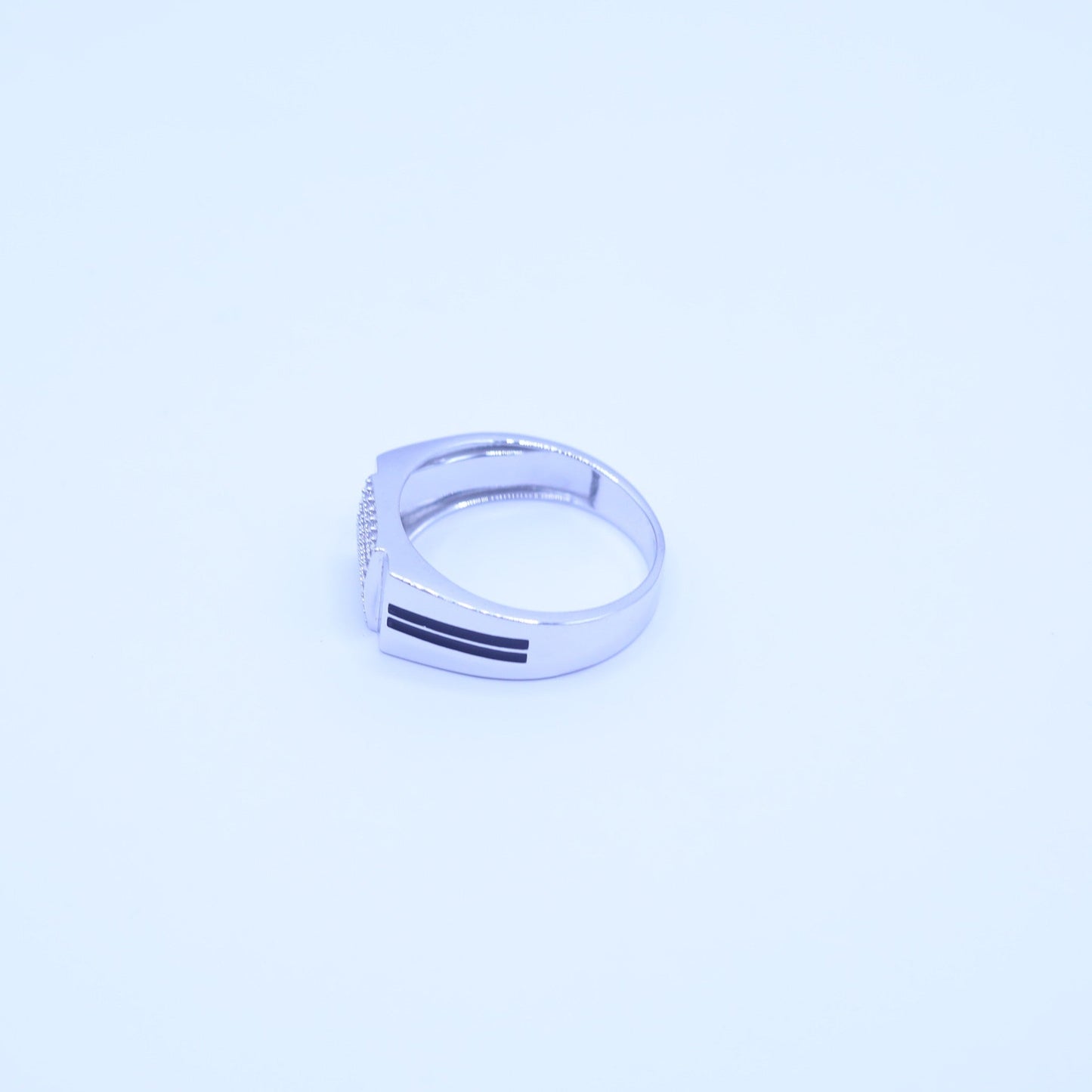 Black Accent Square Men’s Ring - Kivara jewels