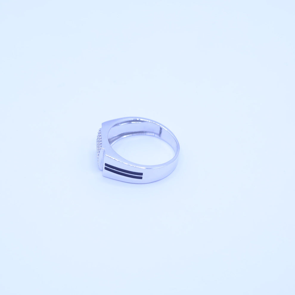Black Accent Square Men’s Ring - Kivara jewels
