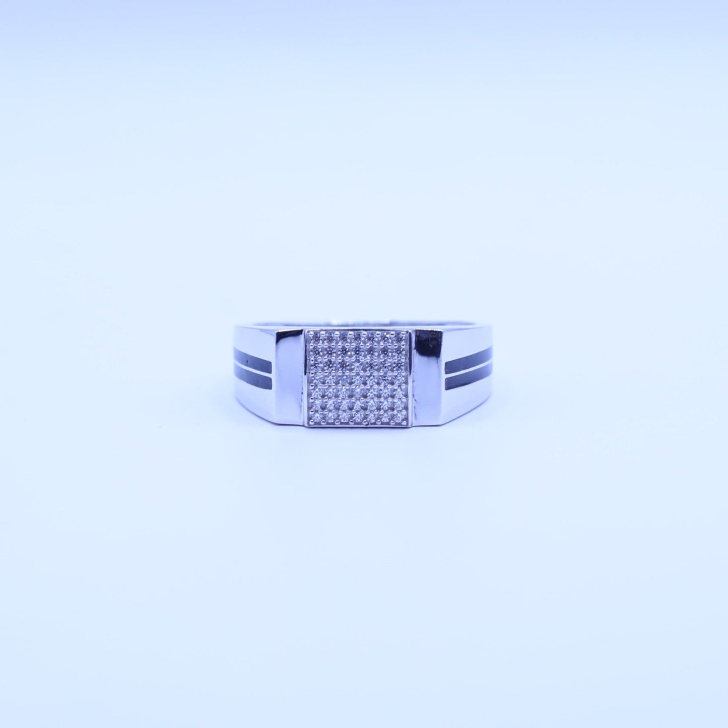 Black Accent Square Men’s Ring - Kivara jewels