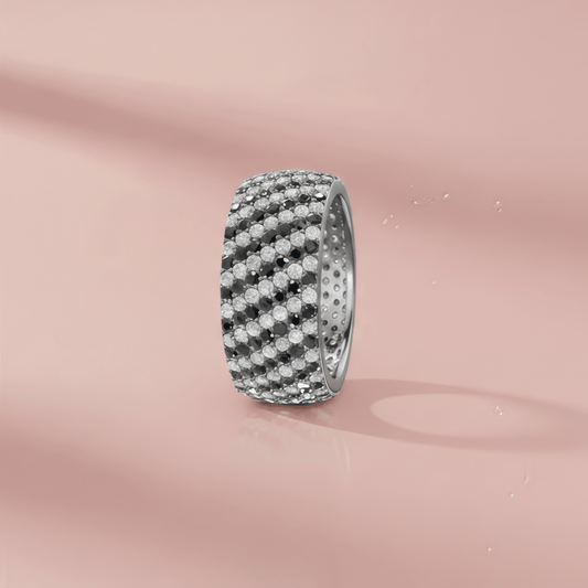 Black & White band Ring - Kivara jewels