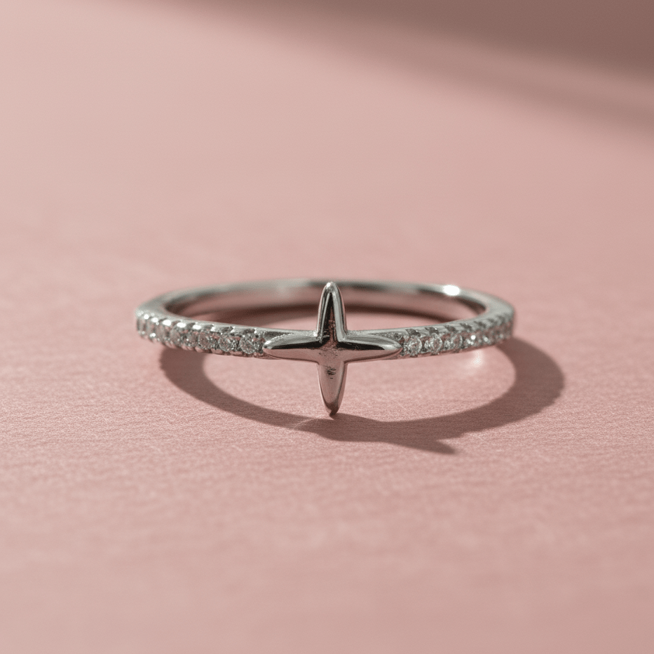 Dainty Cross Ring - Kivara jewels