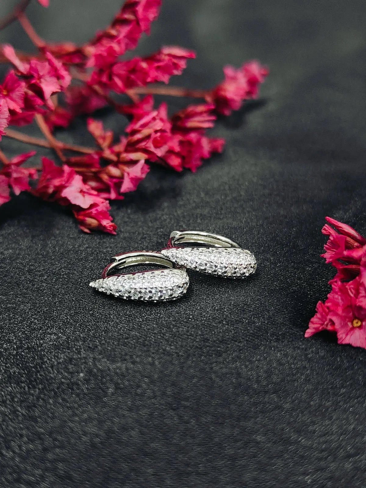 Dazzling Pavé Diamond Huggie Hoop Earrings - Kivara jewels