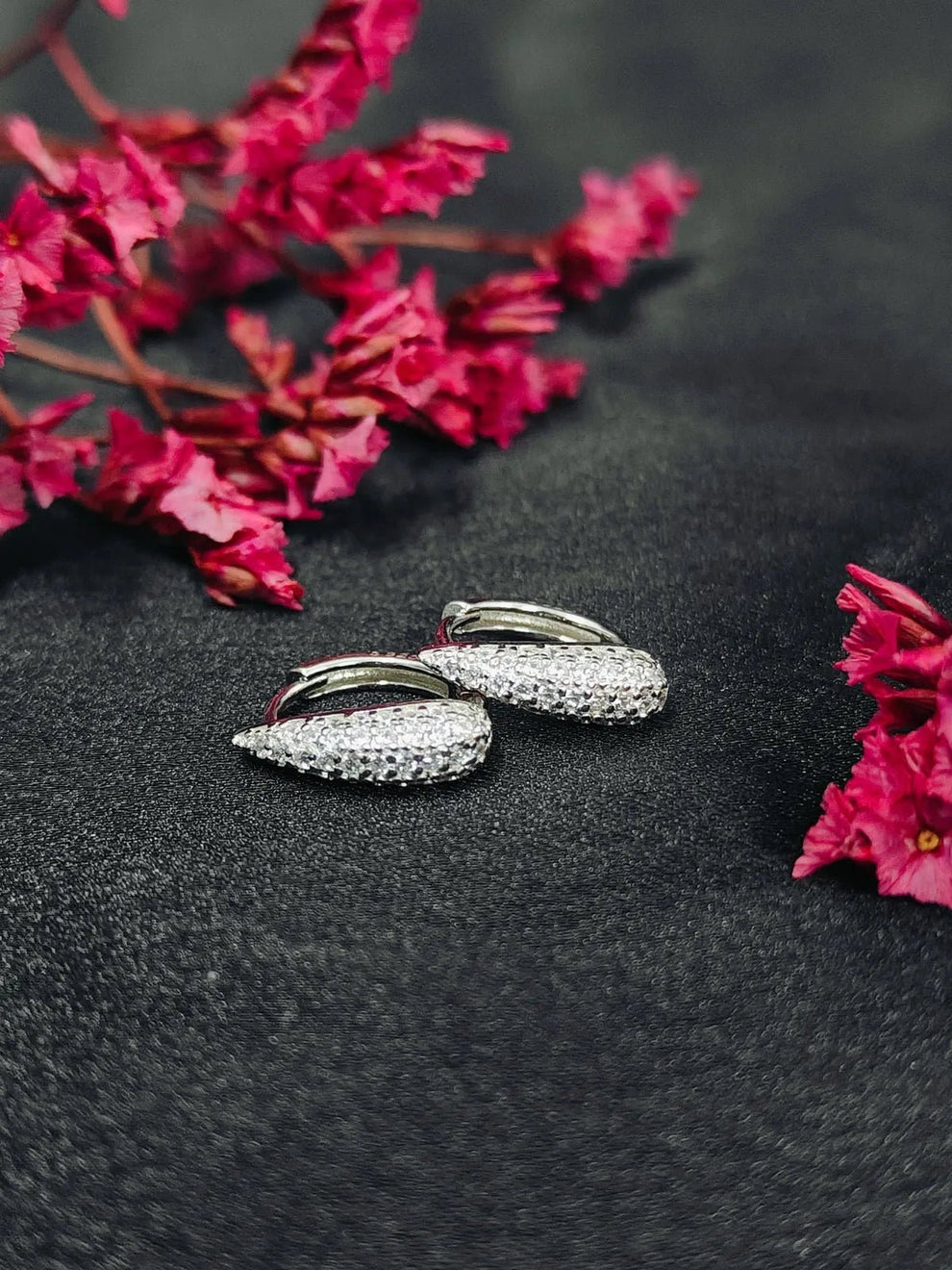 Dazzling Pavé Diamond Huggie Hoop Earrings - Kivara jewels