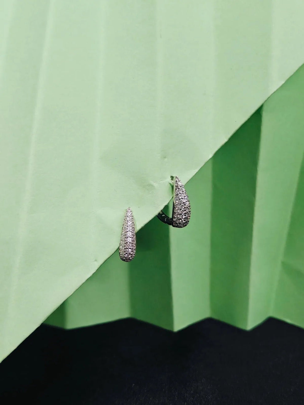 Dazzling Pavé Diamond Huggie Hoop Earrings - Kivara jewels