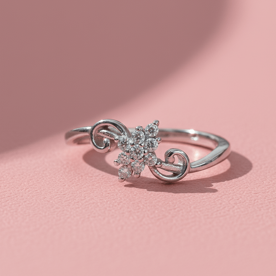 Floral Blossom Sterling Silver Ring - Kivara jewels