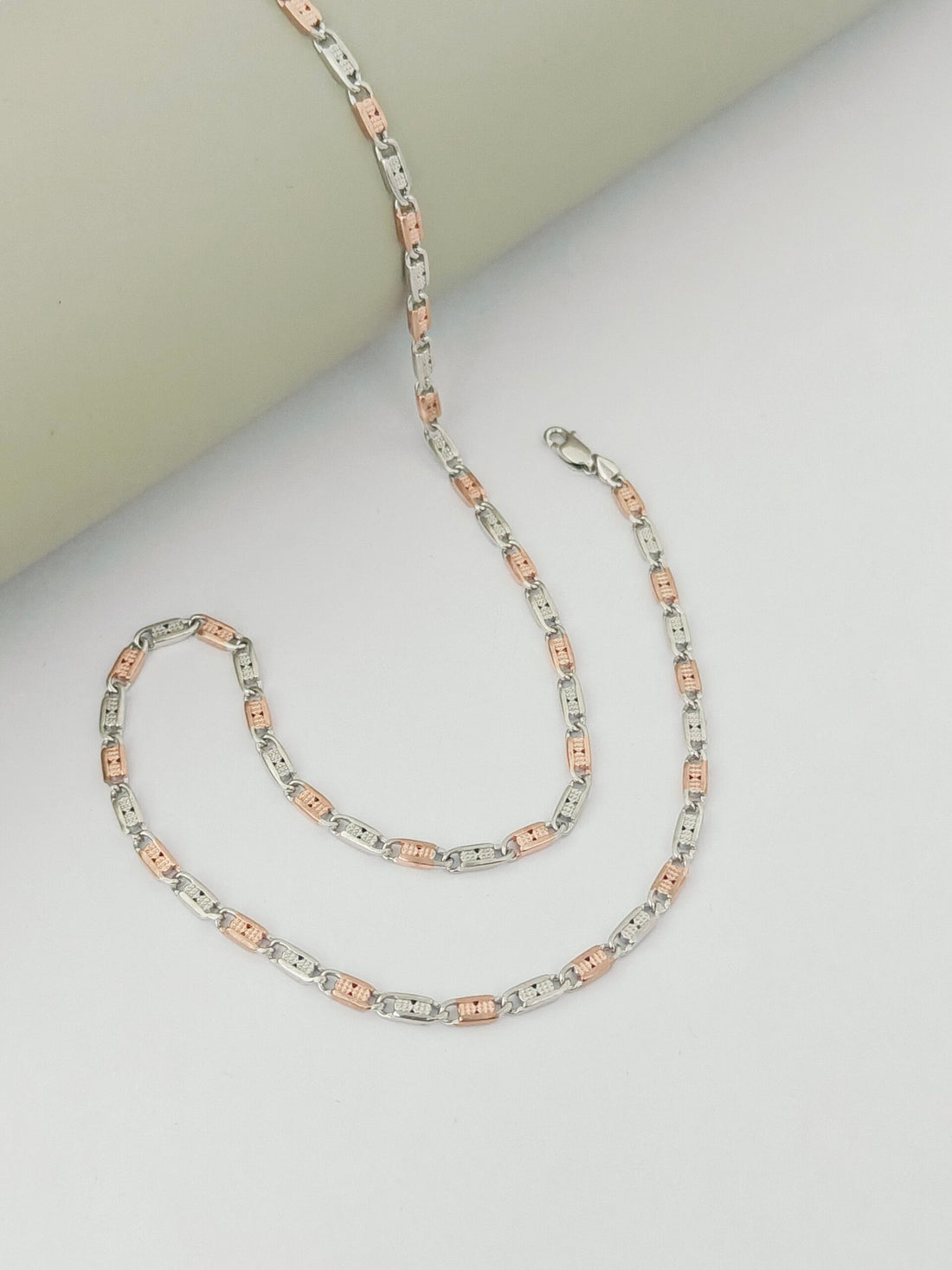 Two-Tone Silver & Rose Gold Gents Chain b11pg5-jk.myshopify.com