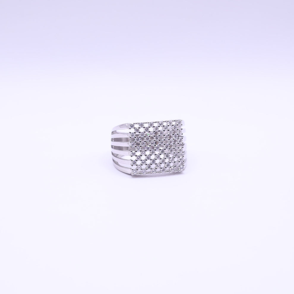 Silver Square Grill Ring - Kivara jewels