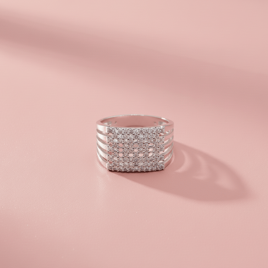Silver Square Grill Ring - Kivara jewels