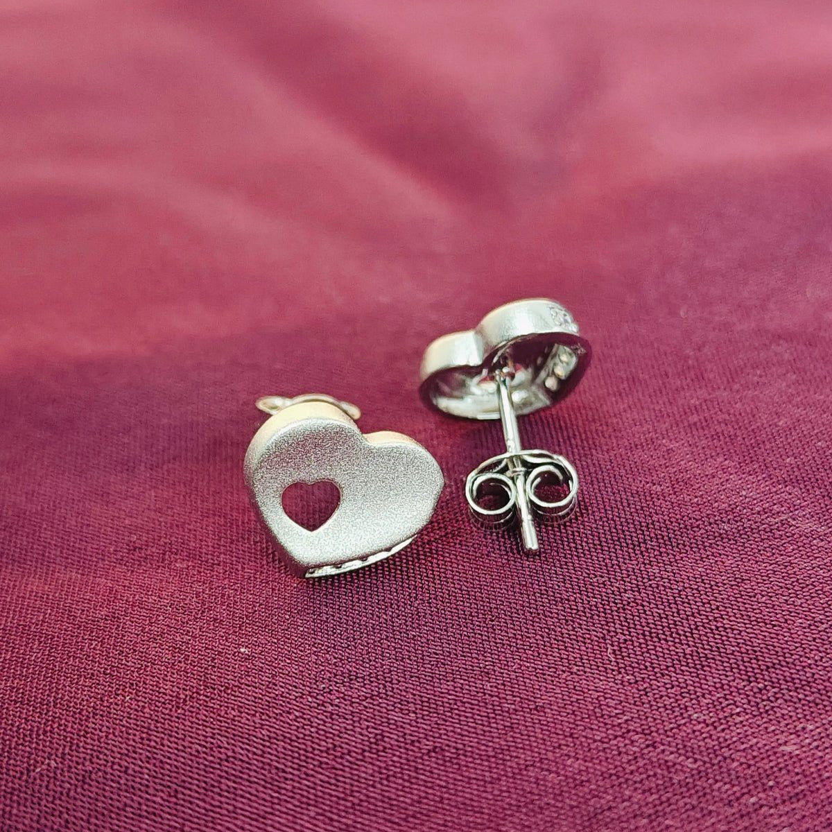 Sparkling Pavé Diamond Heart Stud Earrings - Kivara jewels