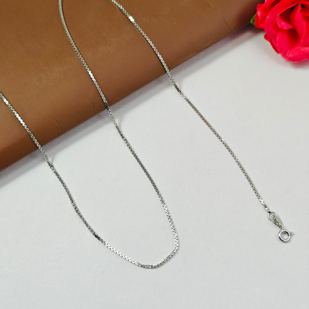 Sterling Silver Box Chain Necklace - Kivara jewels