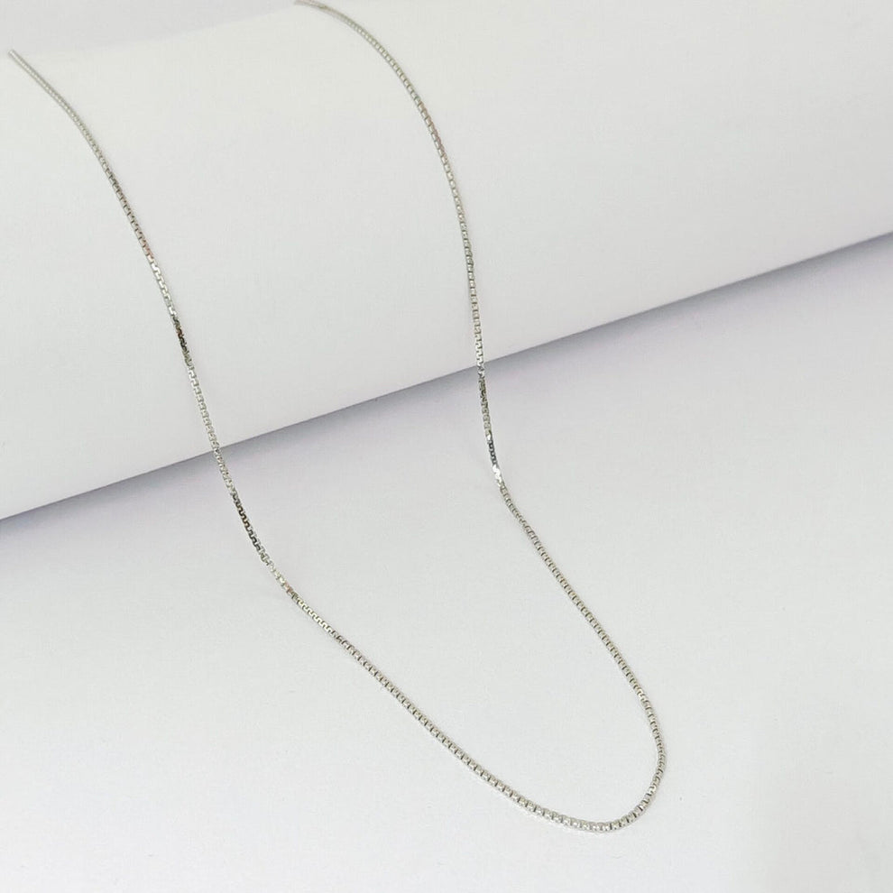 Sterling Silver Box Chain Necklace - Kivara jewels