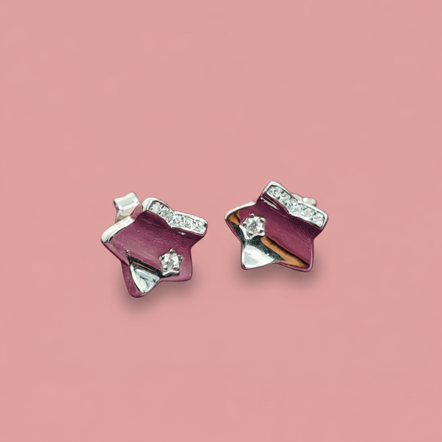 Two - Tone Star Stud Earrings - Kivara jewels