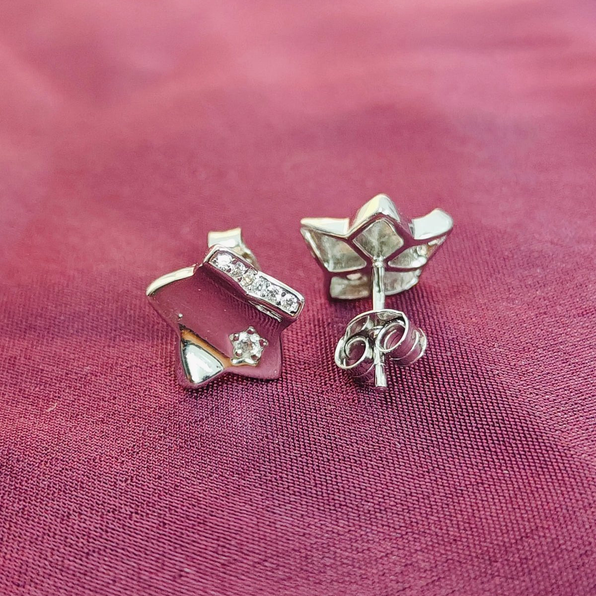 Two - Tone Star Stud Earrings - Kivara jewels