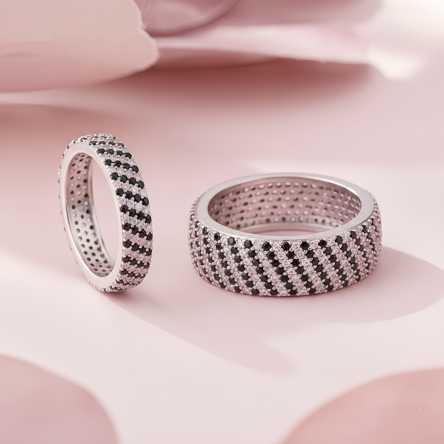 Sterling silver couple rings by Kivara Jewels, featuring smooth polished bands suitable for romantic gift or everyday wear