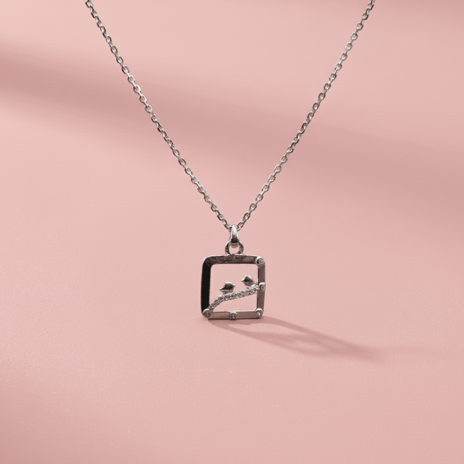 Artistic Square Pendant with Chain - Kivara jewels