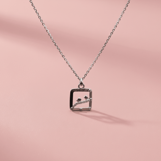 Artistic Square Pendant with Chain - Kivara jewels
