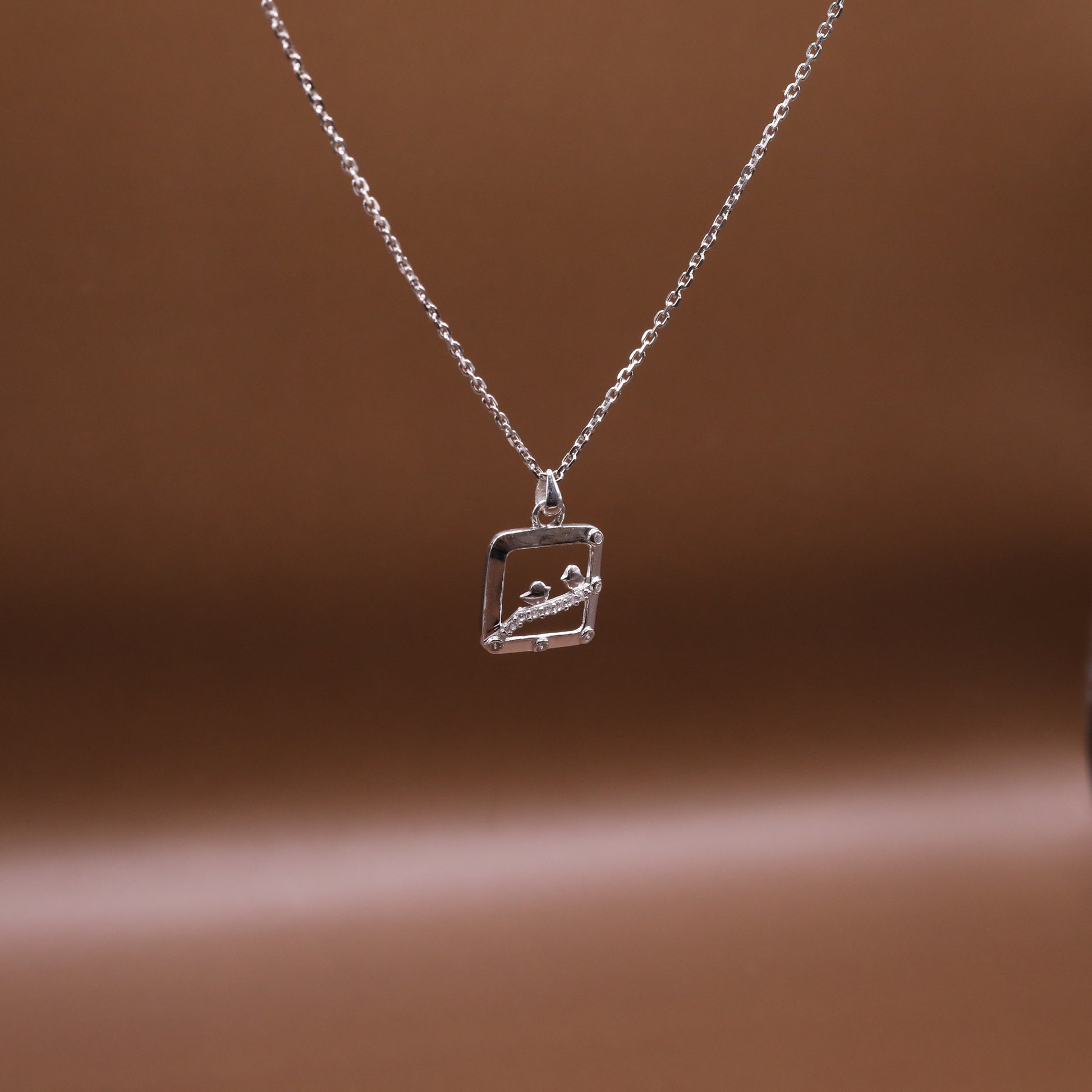 Artistic Square Pendant with Chain - Kivara jewels