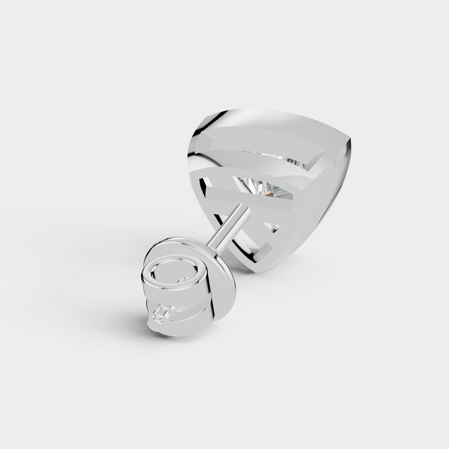 Silver ring with a unique design on a white background