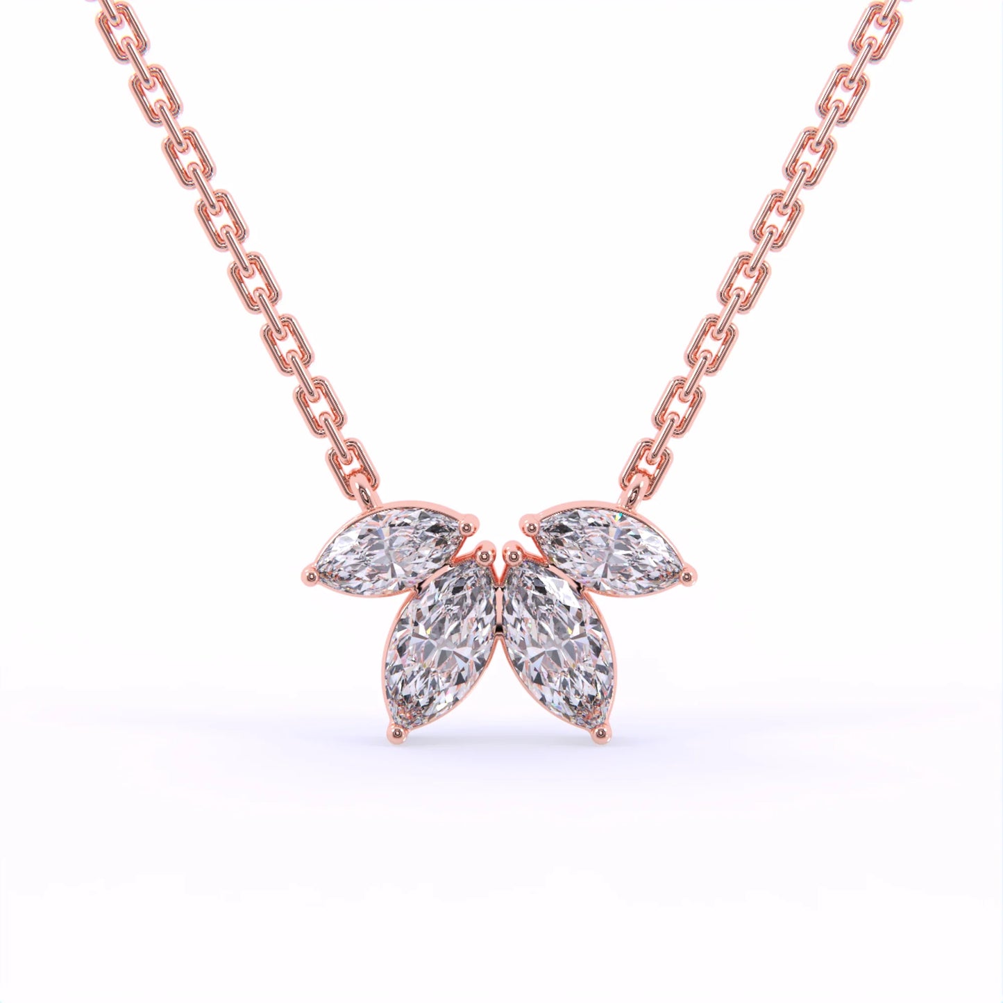 Celestia Marquise Cluster Rose Gold Pendant