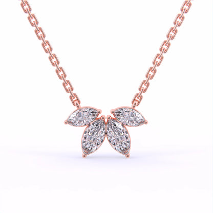 Celestia Marquise Cluster Rose Gold Pendant