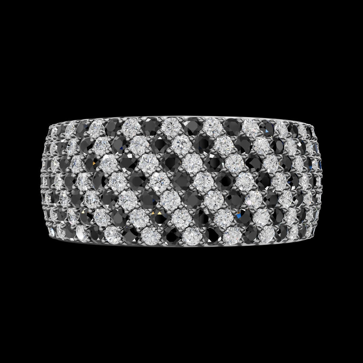 Black & White band Ring - Kivara jewels
