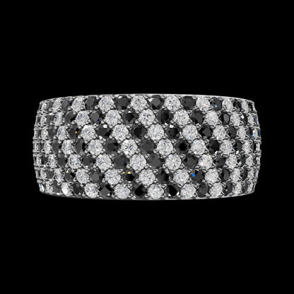 Black & White band Ring - Kivara jewels