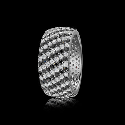 Black & White band Ring - Kivara jewels