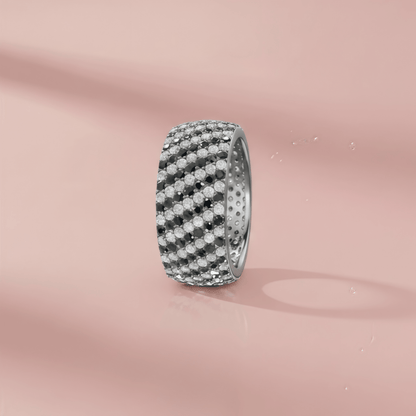 Black & White band Ring - Kivara jewels