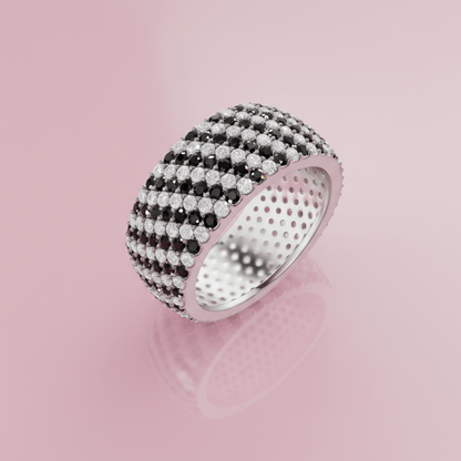 Black & White band Ring - Kivara jewels