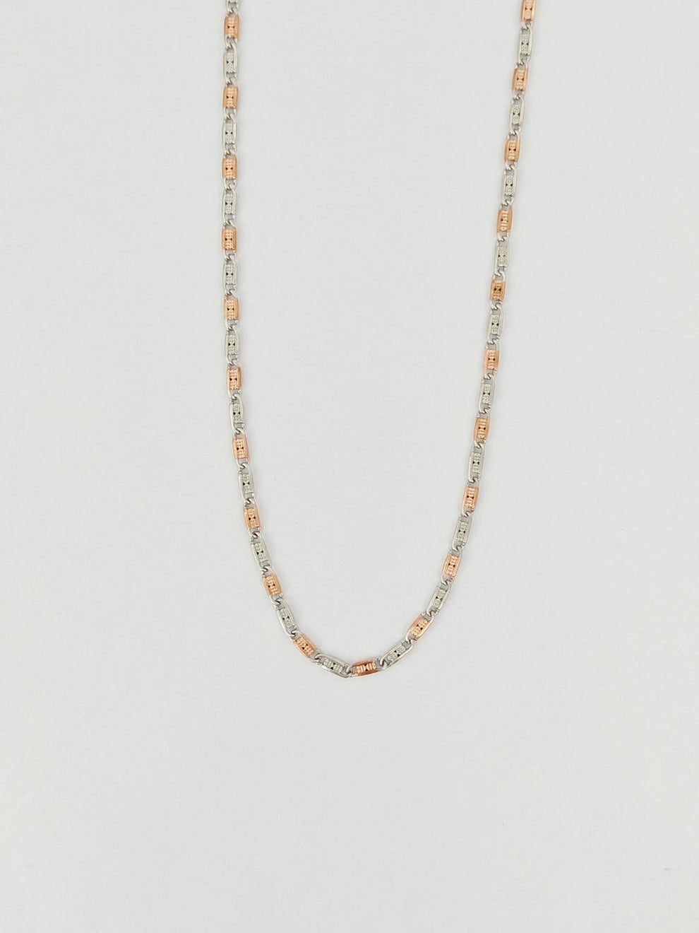 Two-Tone Silver & Rose Gold Gents Chain b11pg5-jk.myshopify.com