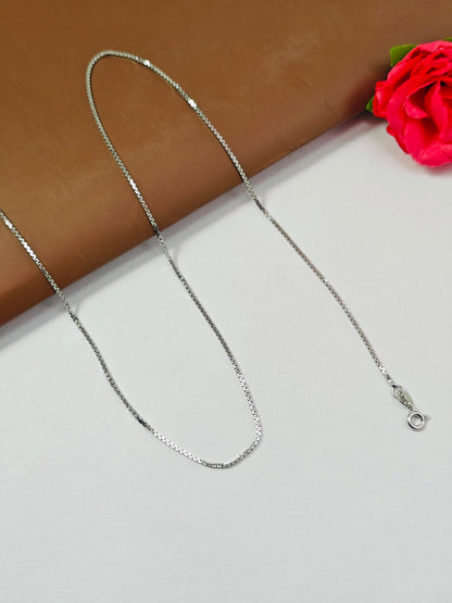 Sleek Silver Box Chain Necklace b11pg5-jk.myshopify.com