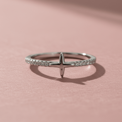 Dainty Cross Ring - Kivara jewels