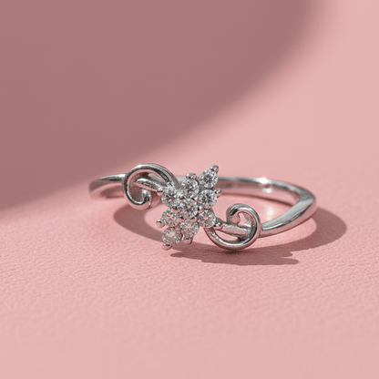 Floral Blossom Sterling Silver Ring - Kivara jewels