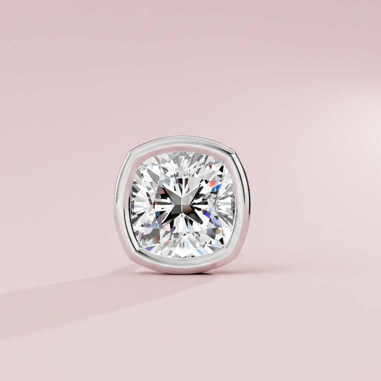 Diamond earring on a pink background