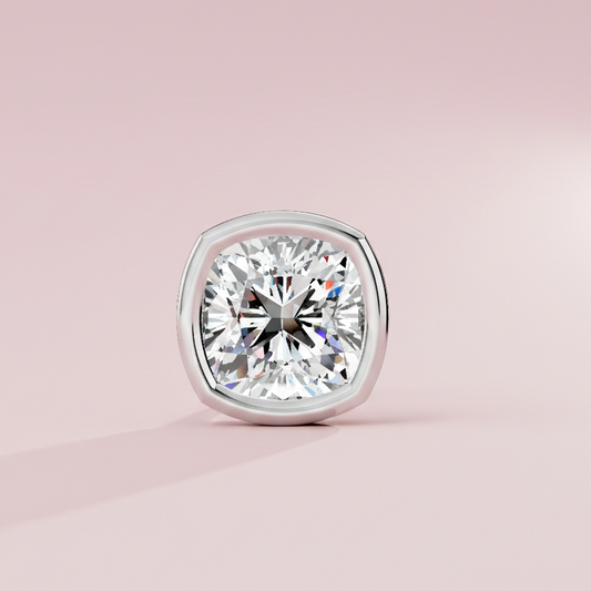 Diamond earring on a pink background