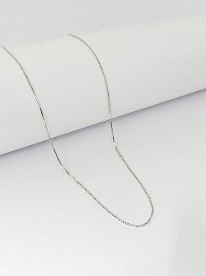 Sleek Silver Box Chain Necklace b11pg5-jk.myshopify.com
