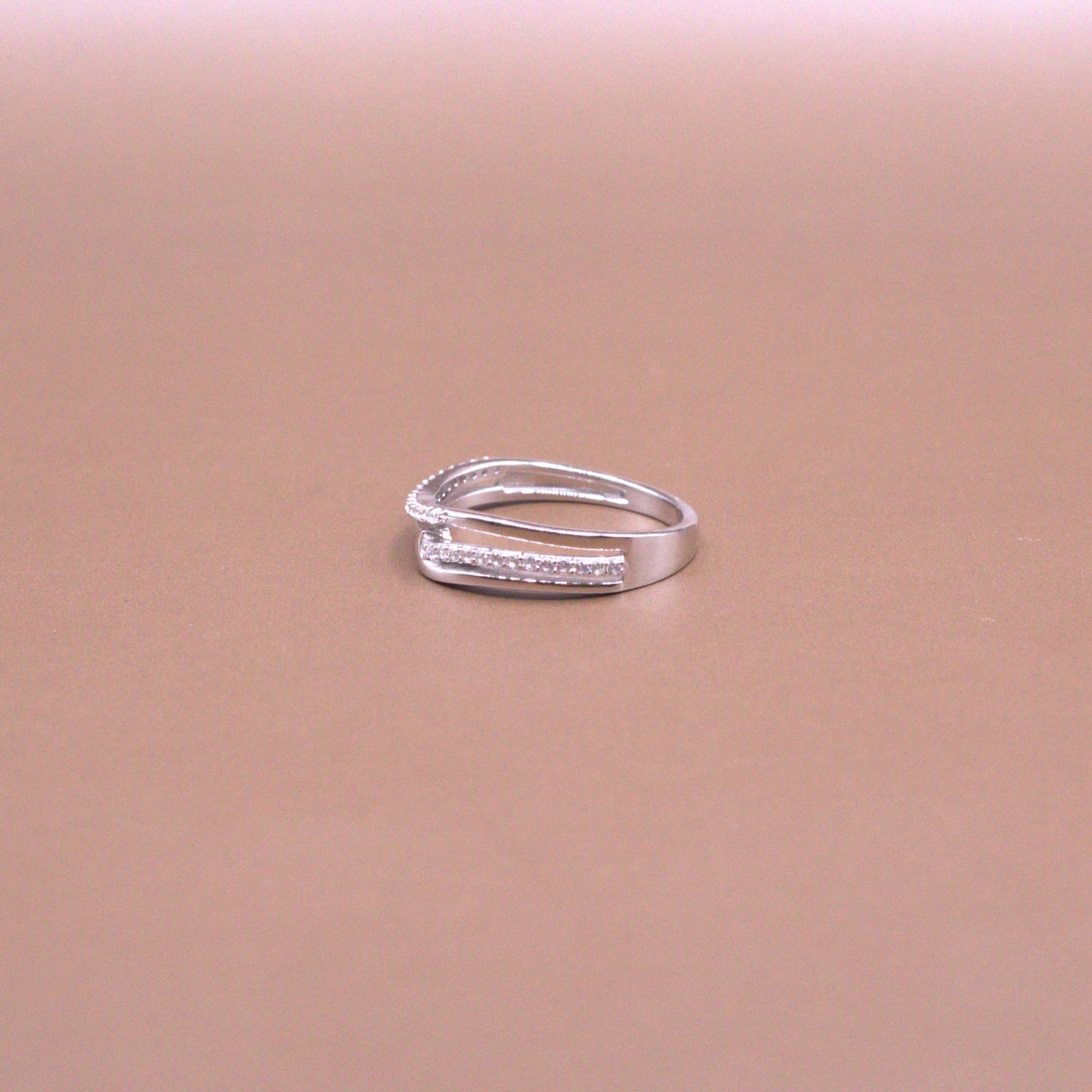 Pave Cz Bypass Ring - Kivara jewels