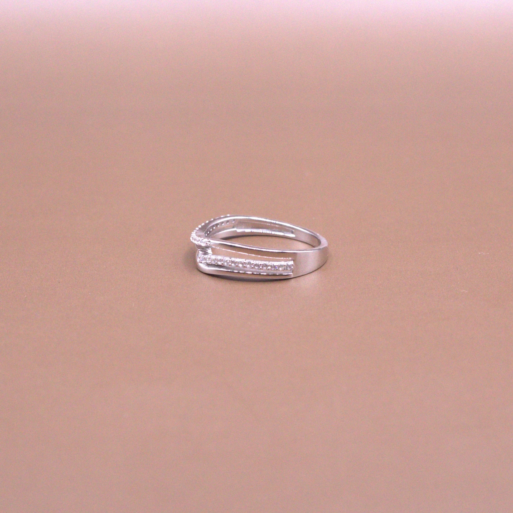 Pave Cz Bypass Ring - Kivara jewels