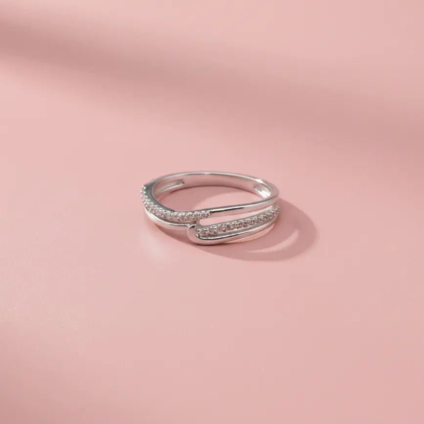 Pave Cz Bypass Ring - Kivara jewels