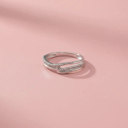 Pave Cz Bypass Ring - Kivara jewels