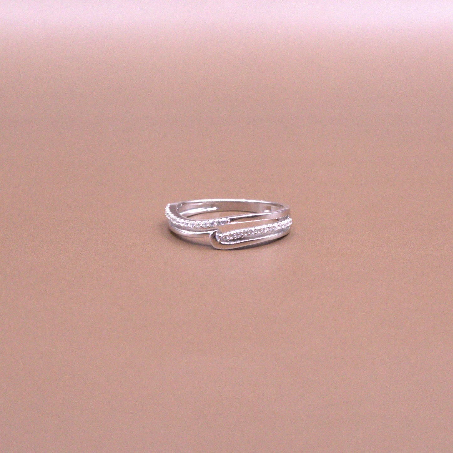 Pave Cz Bypass Ring - Kivara jewels