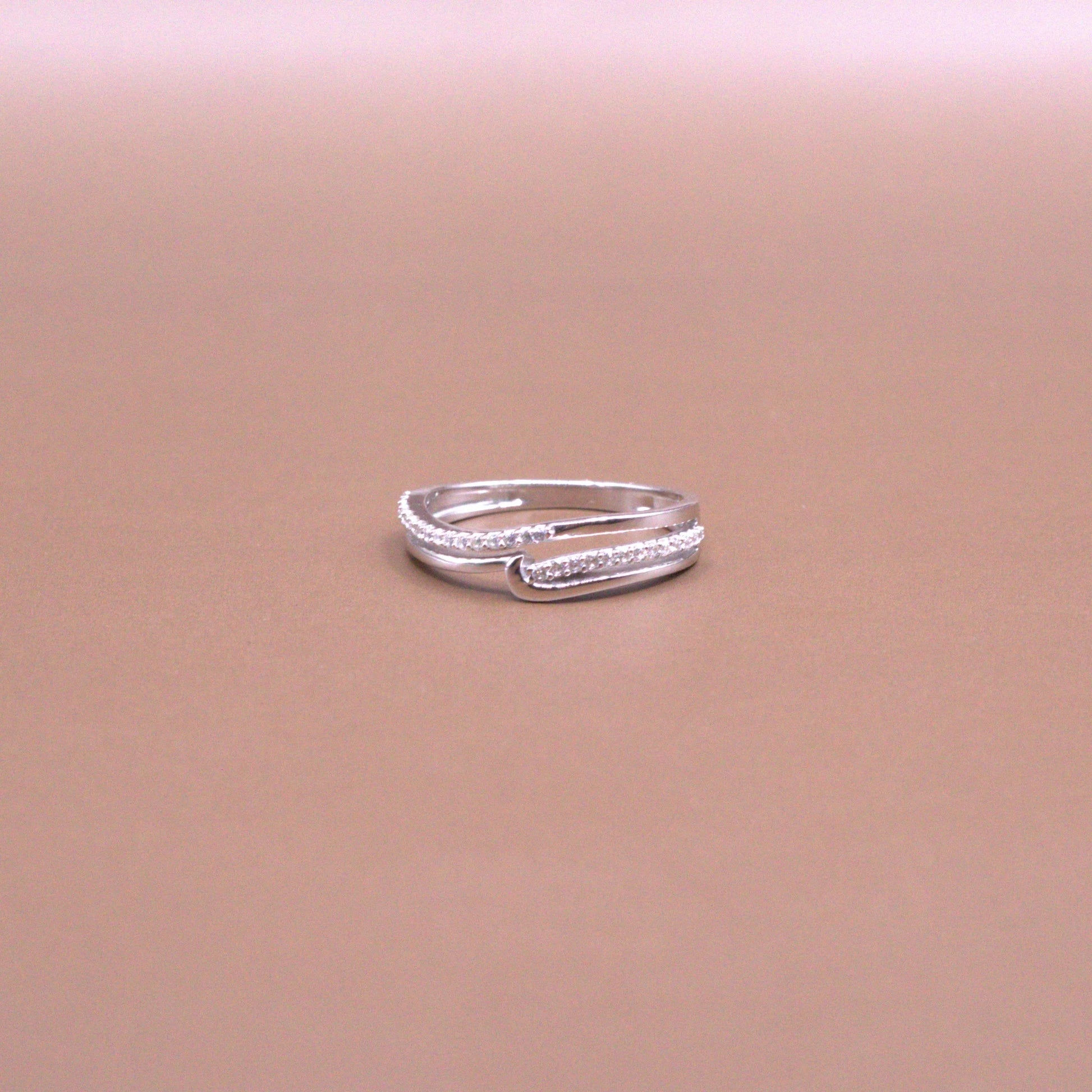 Pave Cz Bypass Ring - Kivara jewels