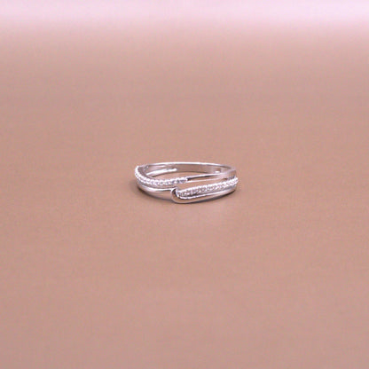 Pave Cz Bypass Ring - Kivara jewels
