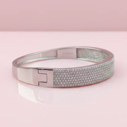 Pave Diamond Silver Bracelet - Kivara jewels
