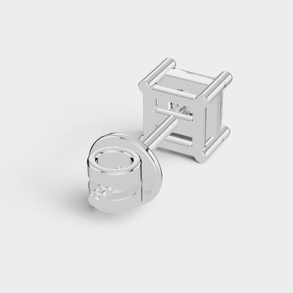 Princess Cut studs - Kivara jewels