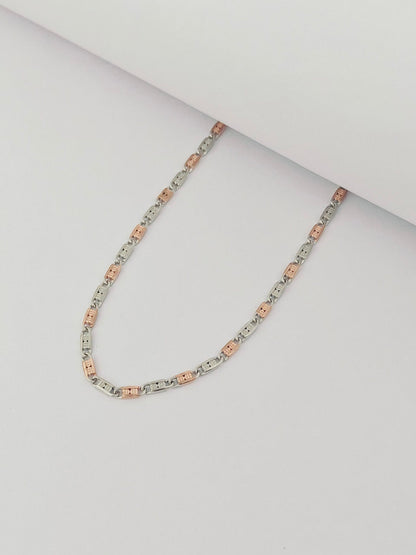 Two-Tone Silver & Rose Gold Gents Chain b11pg5-jk.myshopify.com