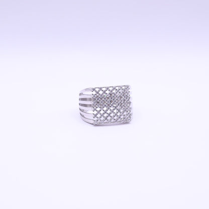 Silver Square Grill Ring - Kivara jewels