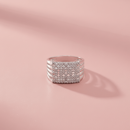 Silver Square Grill Ring - Kivara jewels