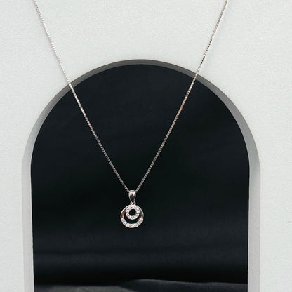 Sparkling Double Circle Pendant Necklace - Kivara jewels